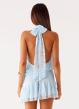 Willow Lace Mini Dress Blue