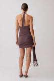 Lucien Cowl Neck Mini Dress Peppercorn