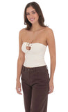 Keyhole Buckle Top in Ivory