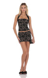 Lace Mini Skirt in Black