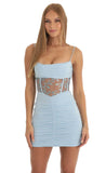 Glitter Corset Dress in Blue