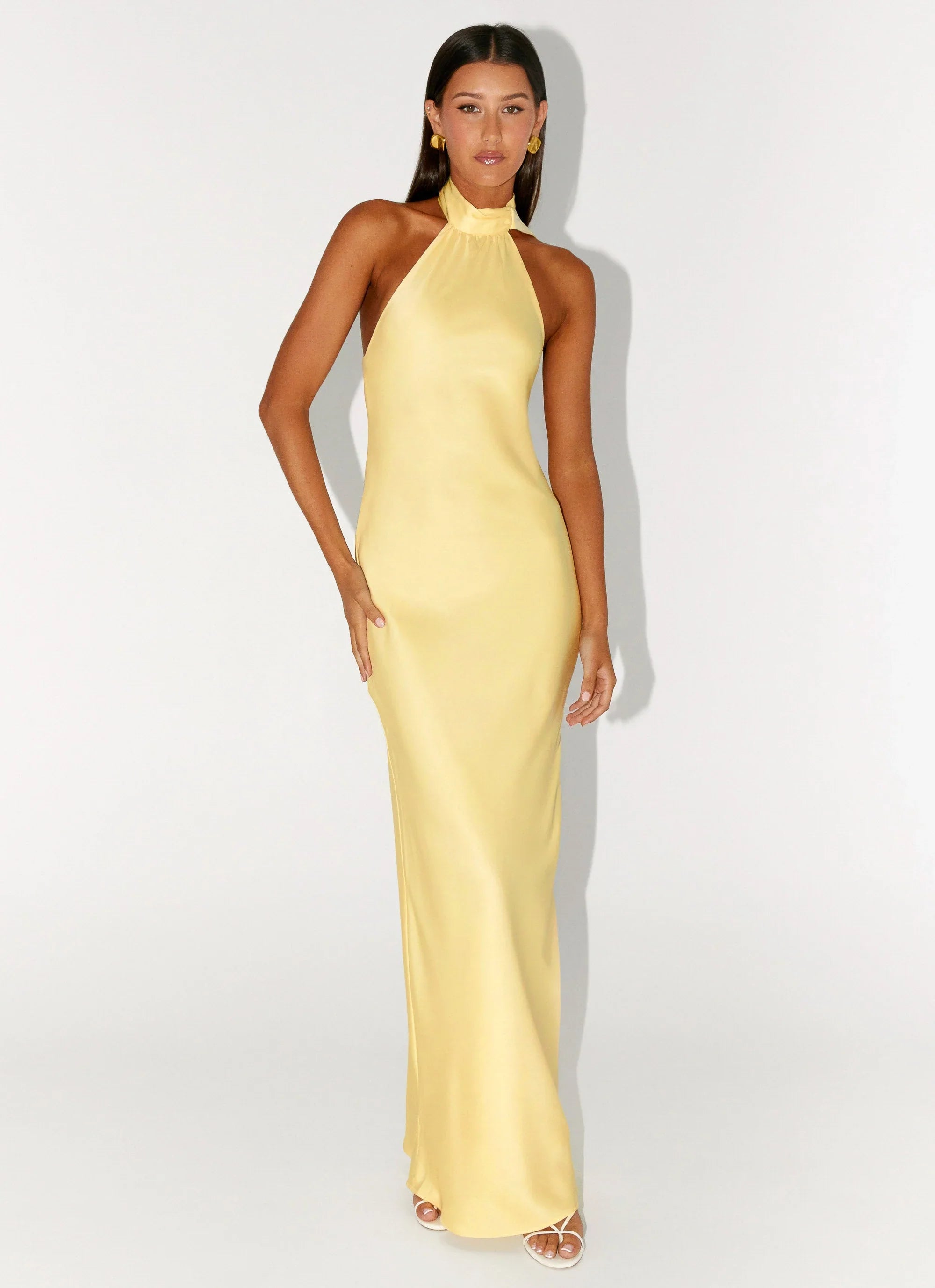Keena Scarf Maxi Dress Lemon