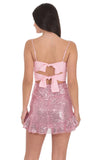 Sequin Ruffle Dress in Pink