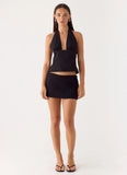 Rushing Around Halter Top Black