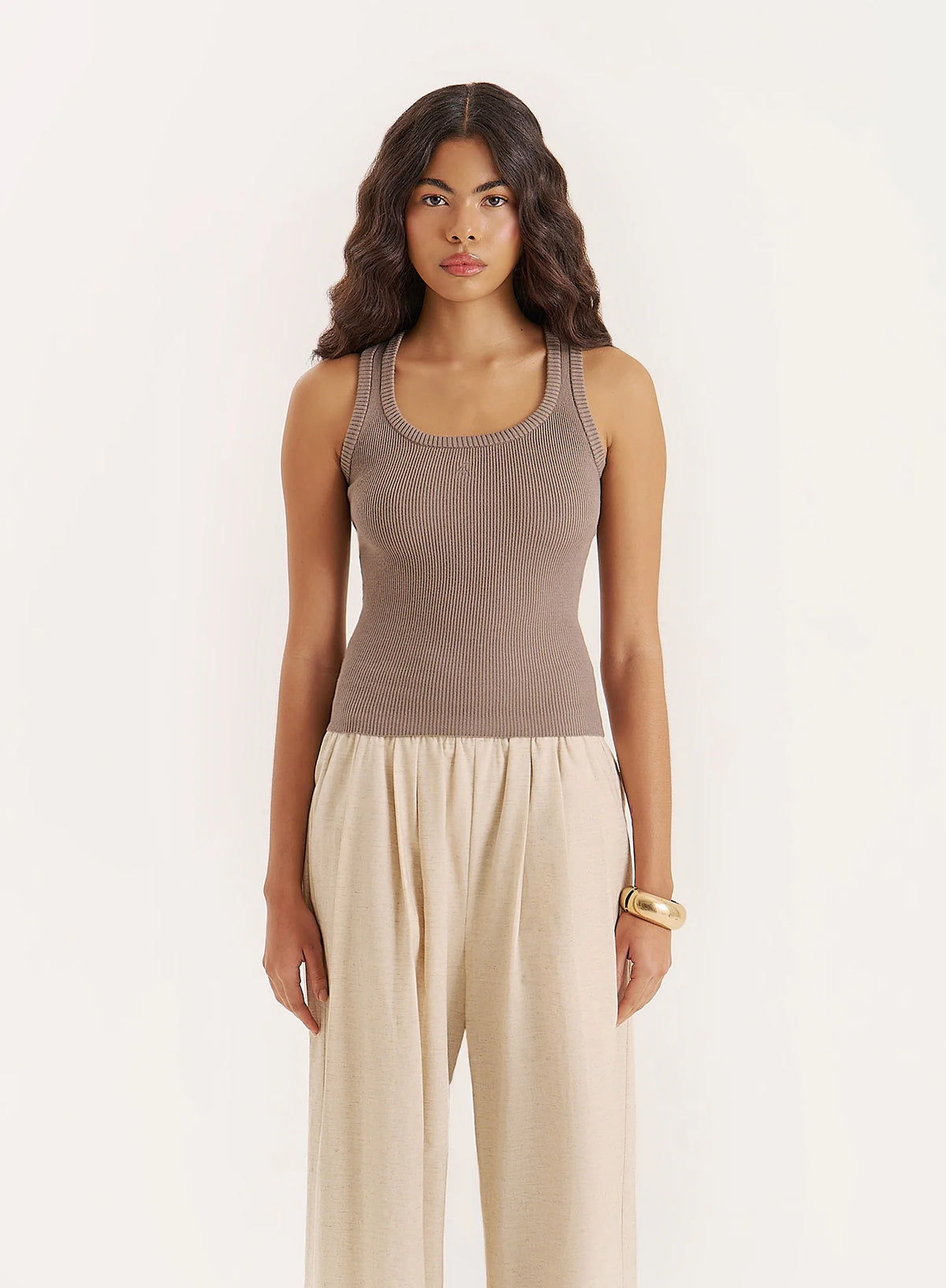 Olive Knitted 4th Vest Top
