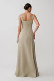 Salma Drop Waist Cotton Maxi Dress Sage