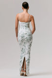 Luz Green Porcelain Print Strappy Maxi Dress