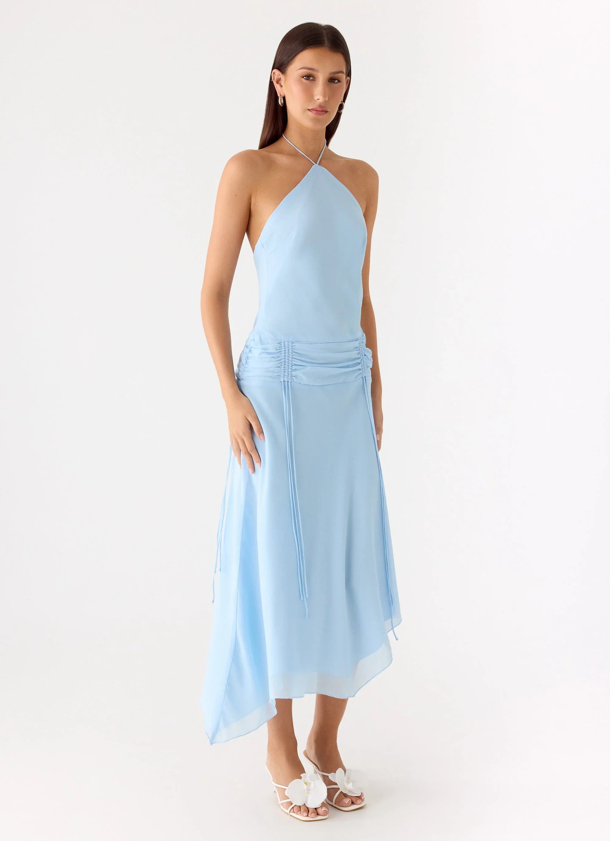 Becerra Chiffon Midi Dress Blue