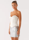 Radar Satin Corset Ivory