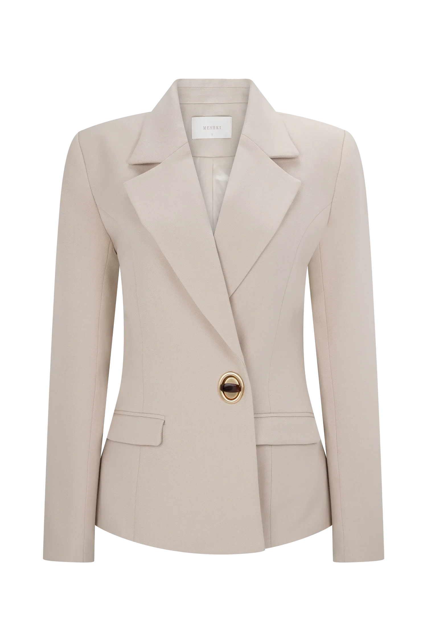 Max Cinched Waist Blazer Ivory Stone