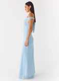 Like Me Now Maxi Dress Blue Mocha Dot