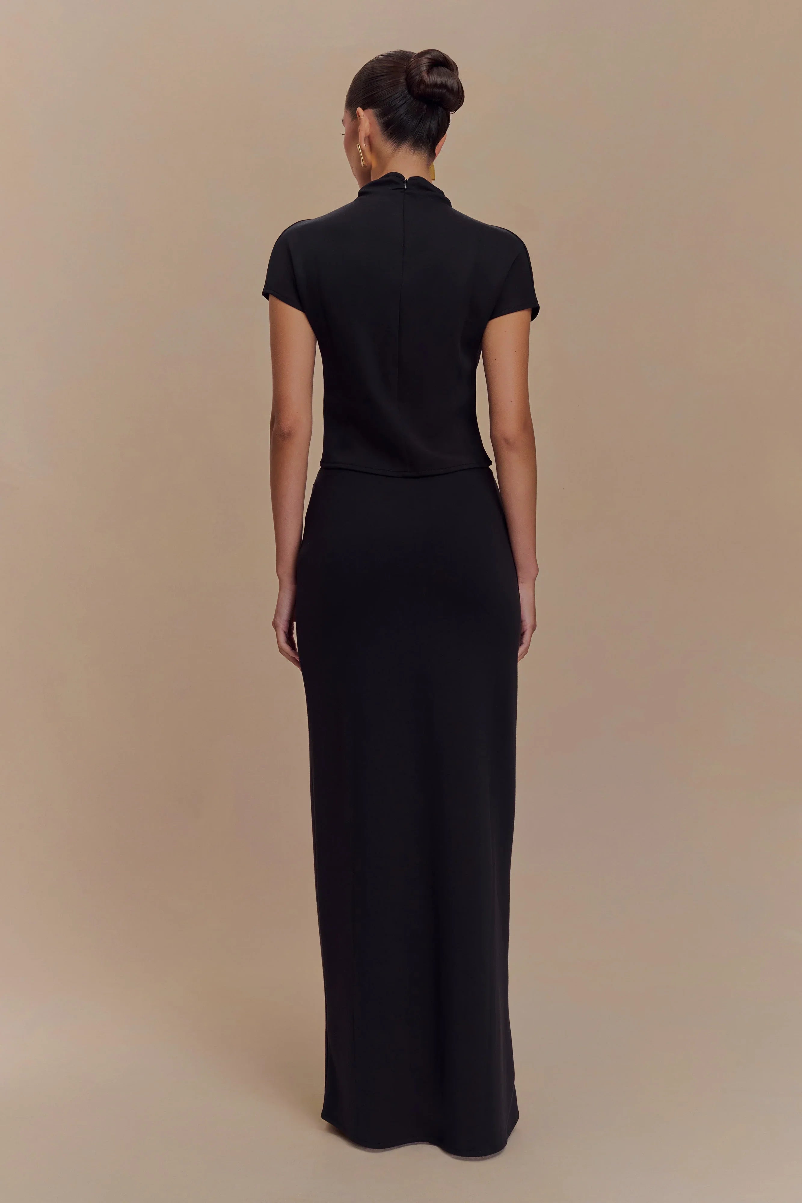 Eris Scuba Jersey Maxi Skirt Black