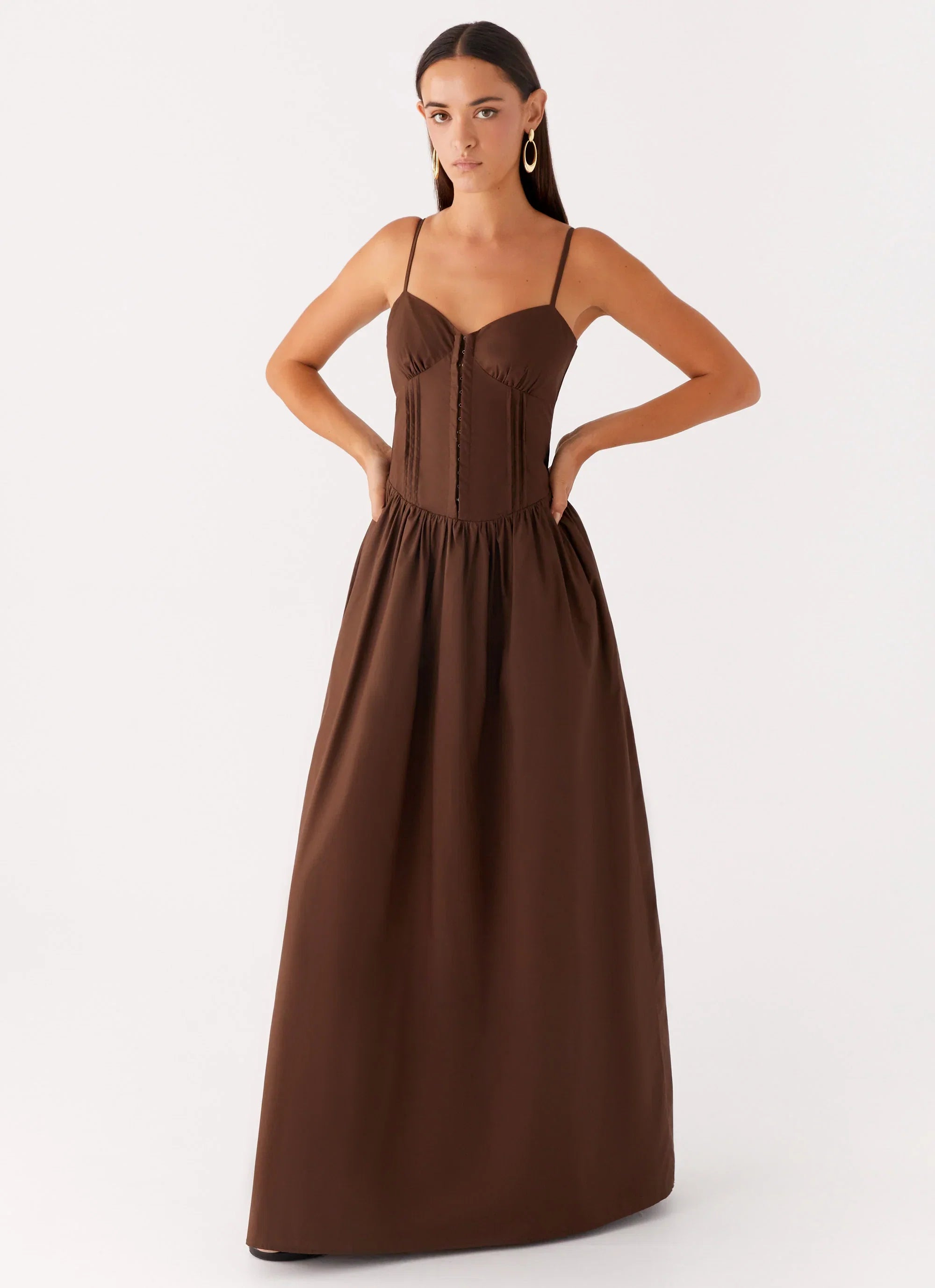 Cerys Maxi Dress Chocolate