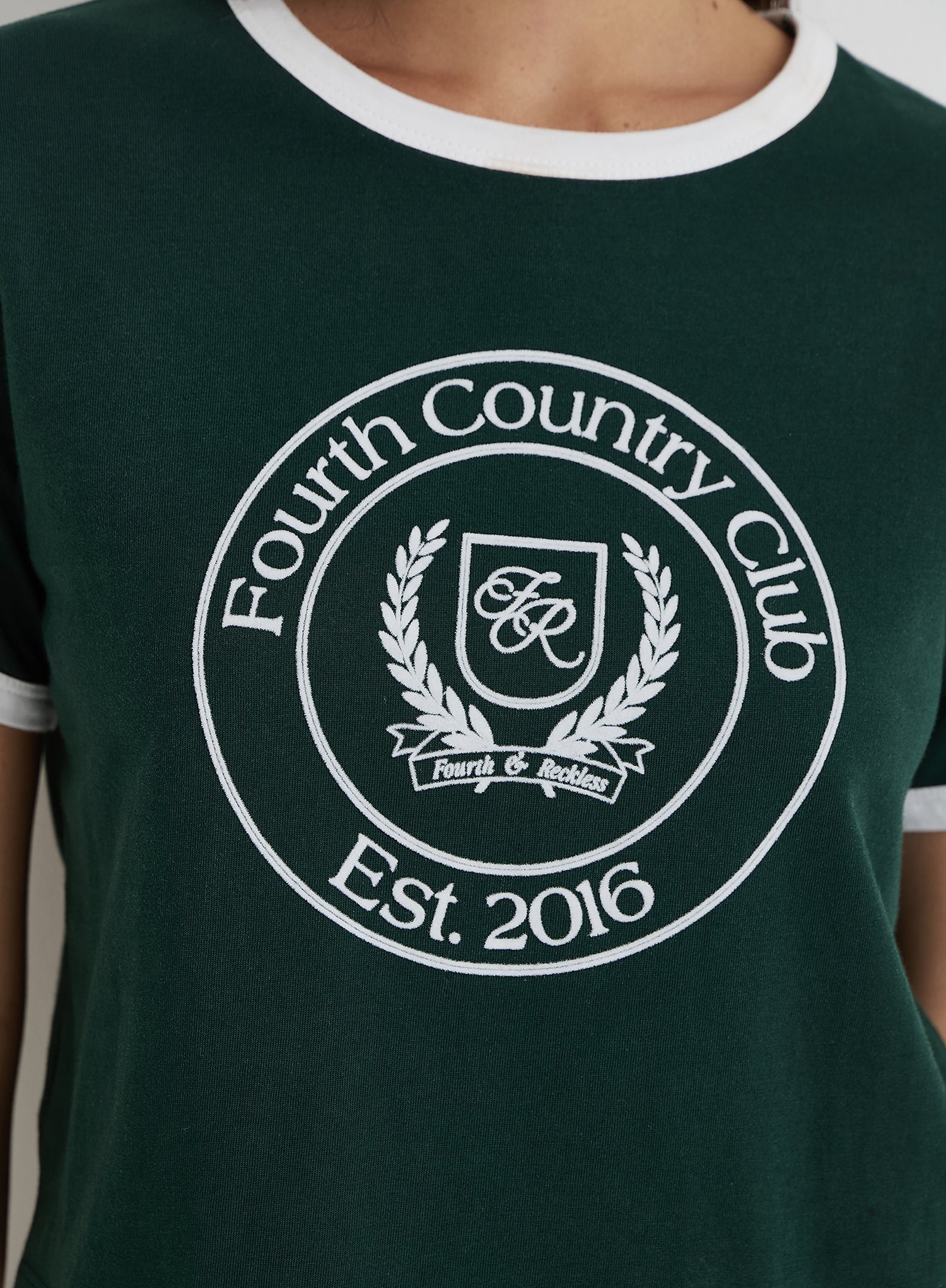 Green Fourth Country Club Cropped T Shirt