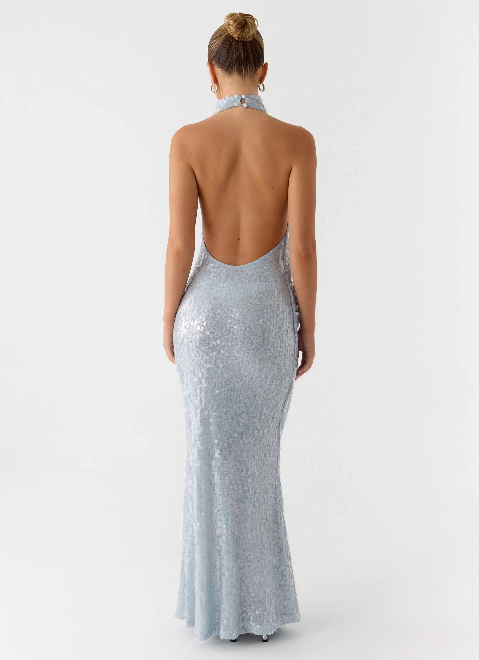 Kaida Sequin Maxi Dress Misty Blue
