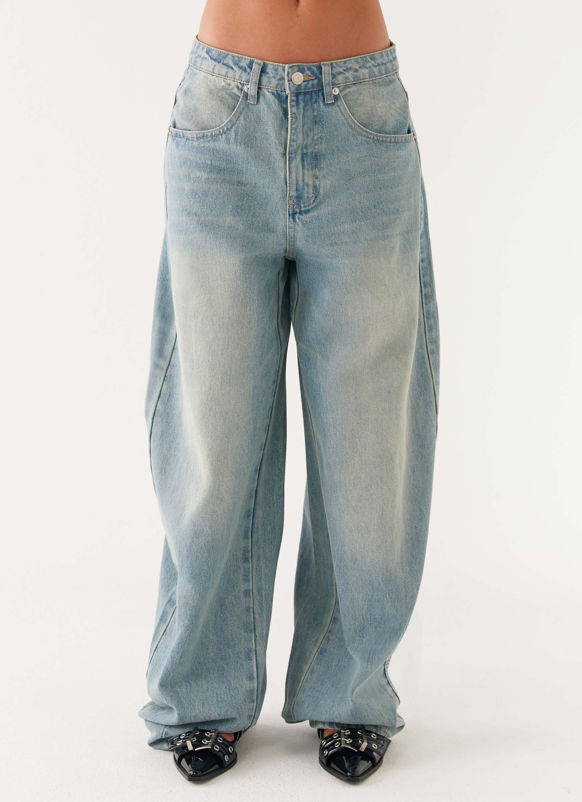 Maxwell Baggy Denim Jeans Washed Blue