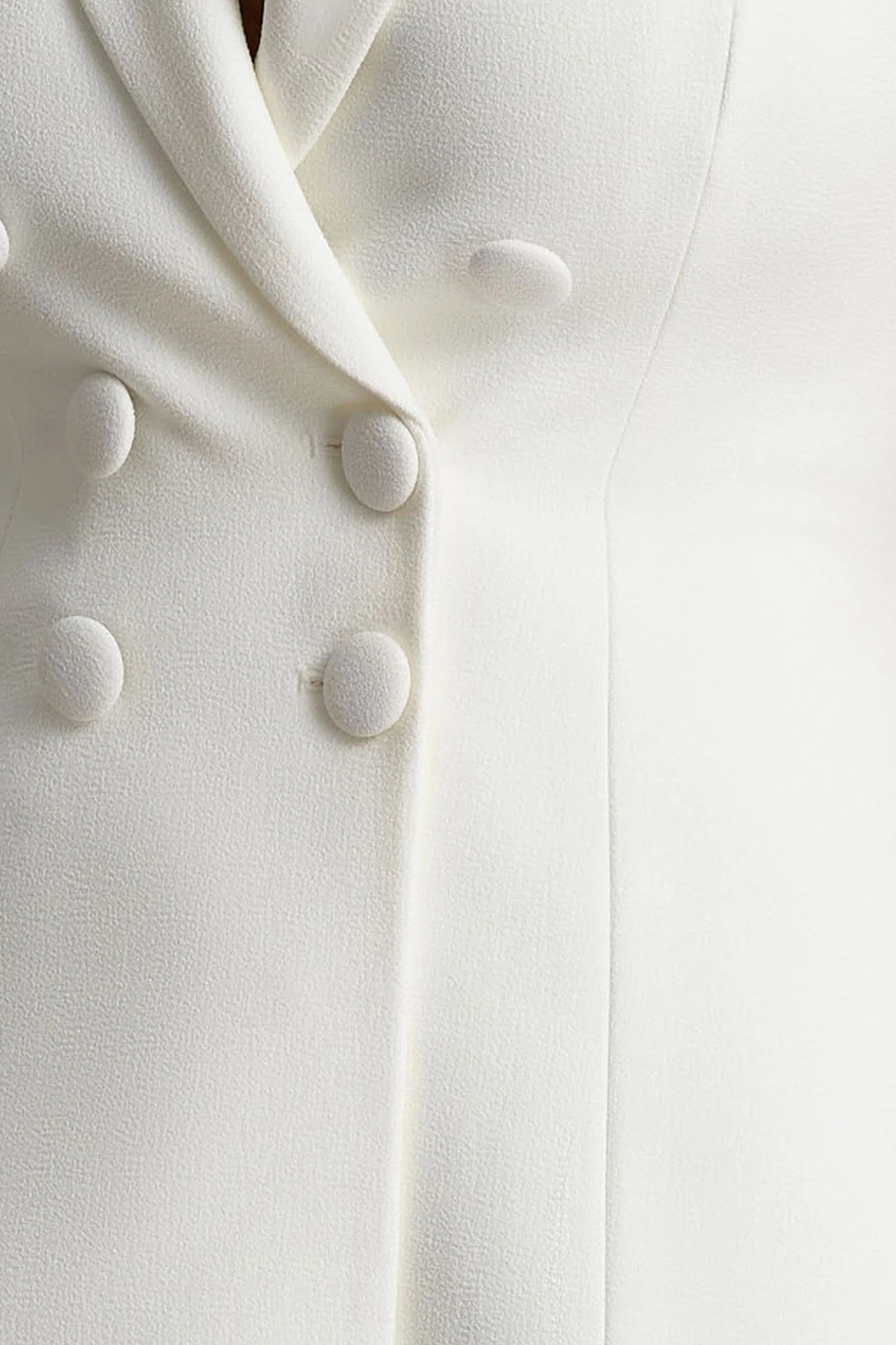 Etta White Plunge Neck Short Sleeved Blazer Mini Dress