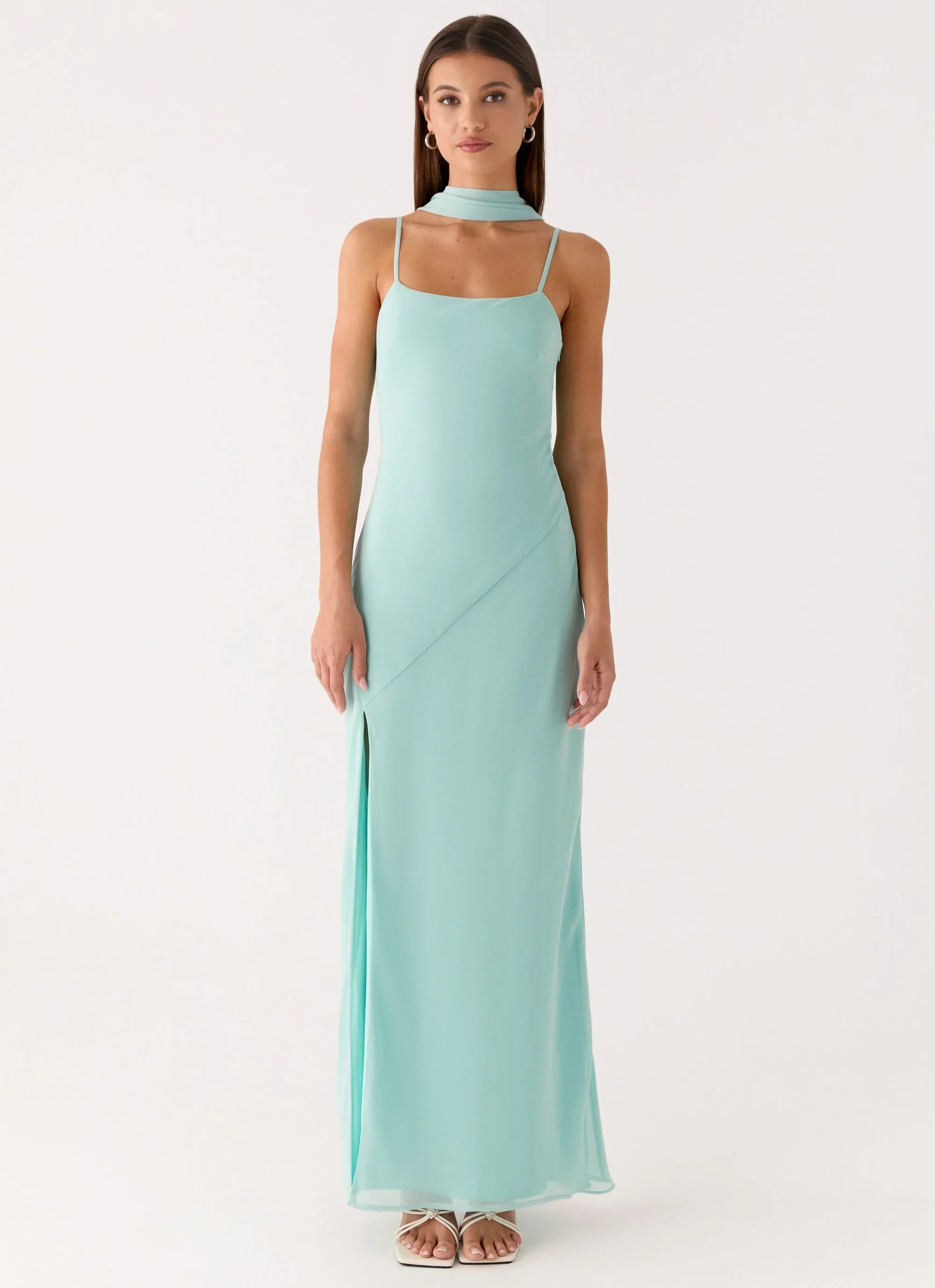 Eternelle Square Neck Maxi Dress Teal