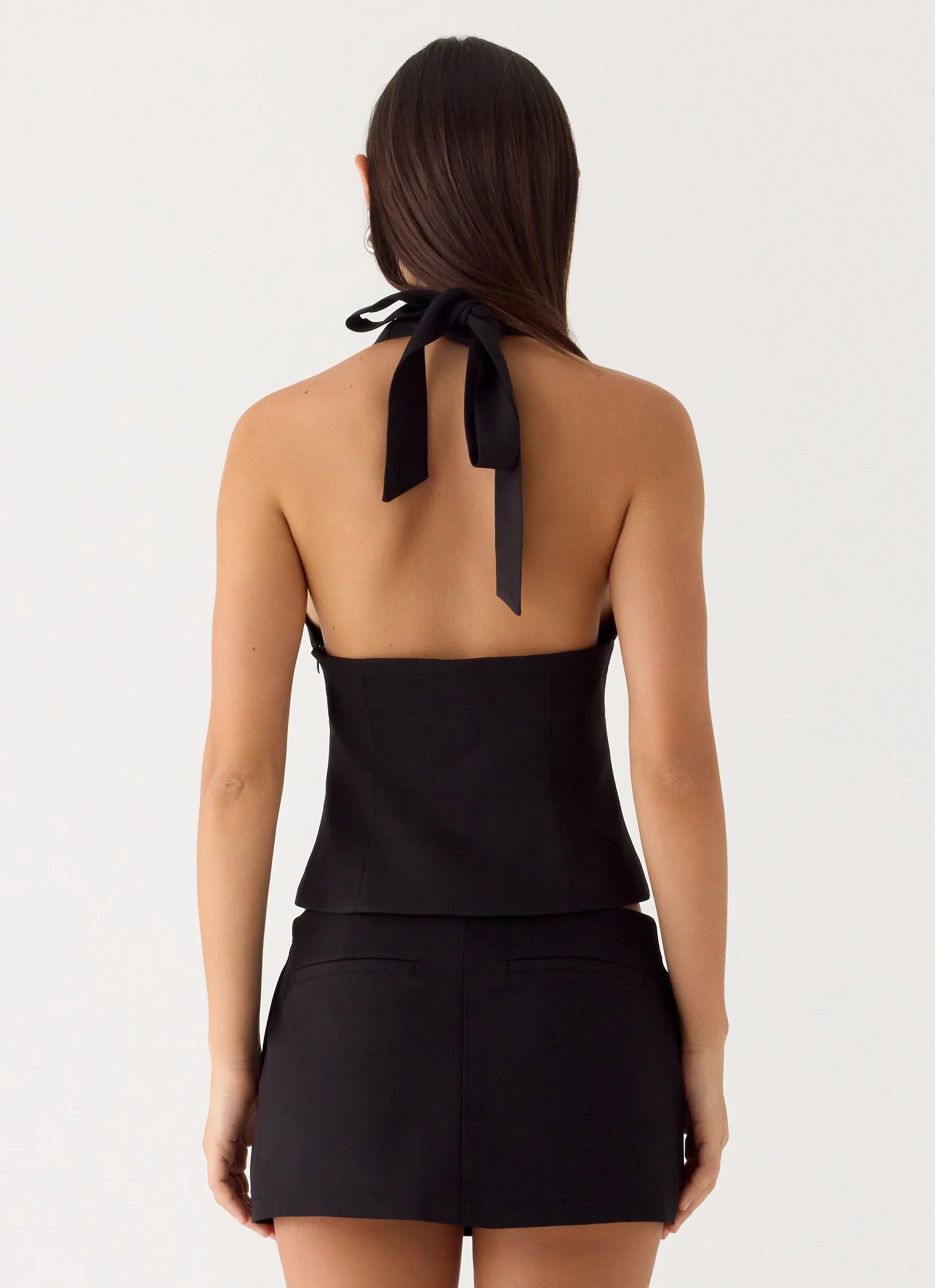 Rushing Around Halter Top Black