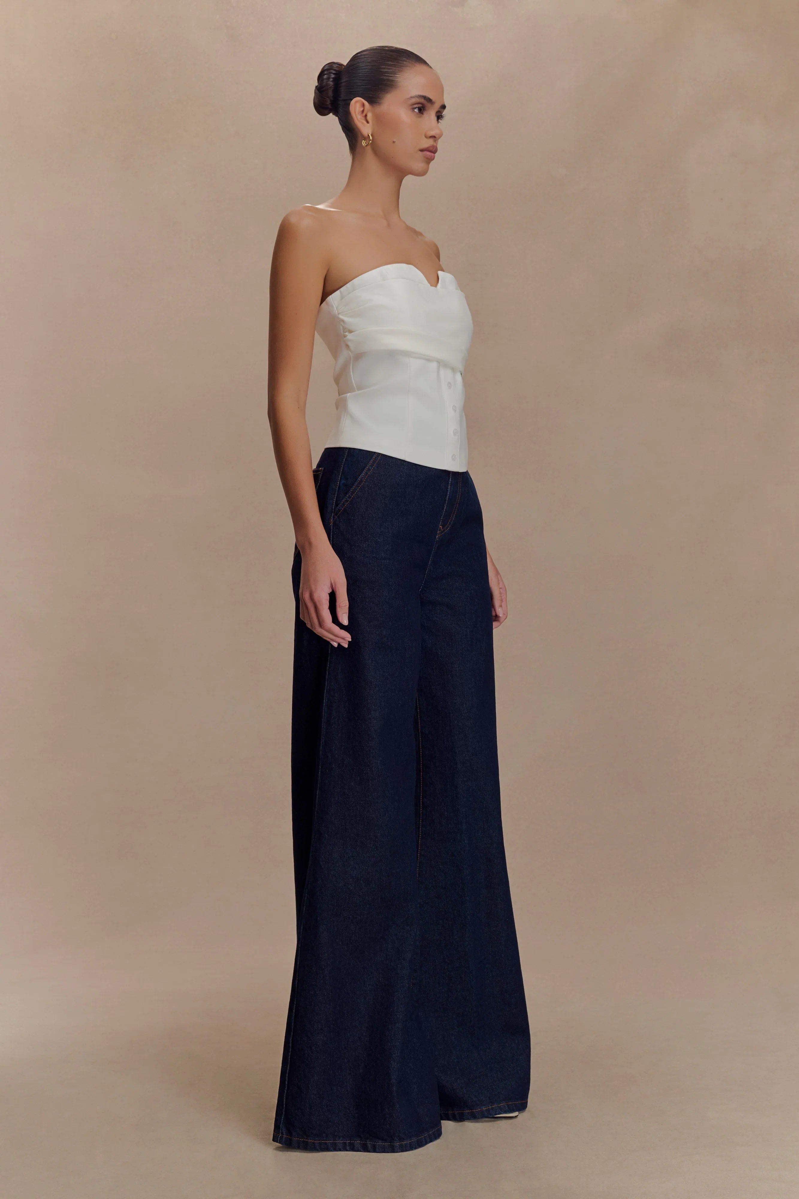 Zillah Strapless Cotton Top White