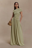 Ayeshya Slinky Asymmetric Maxi Dress Sage
