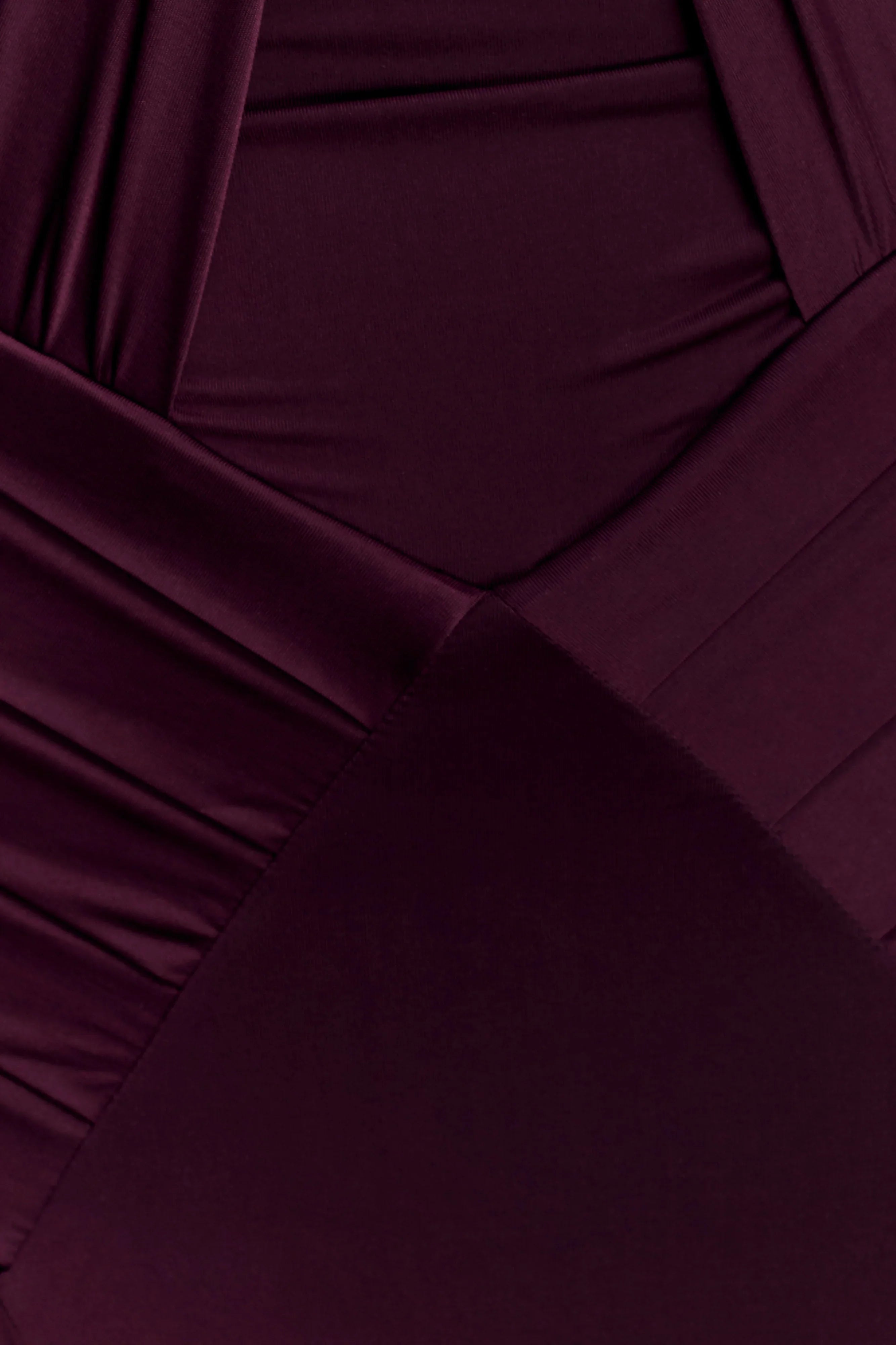 Indira Gathered Slinky Halter Maxi Dress Mahogany