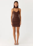 Paloma Days Beaded Scarf Mini Dress Chocolate