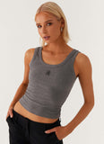 Signature Tank Top Dark Grey Marle