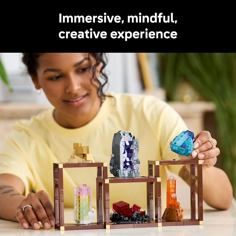 LEGO Ideas Mineral Collection Building Set for Adults Ages 18 Bedroom or Office Decor with 3 Display Shelves Unique Gift Idea for Men Women 21362
