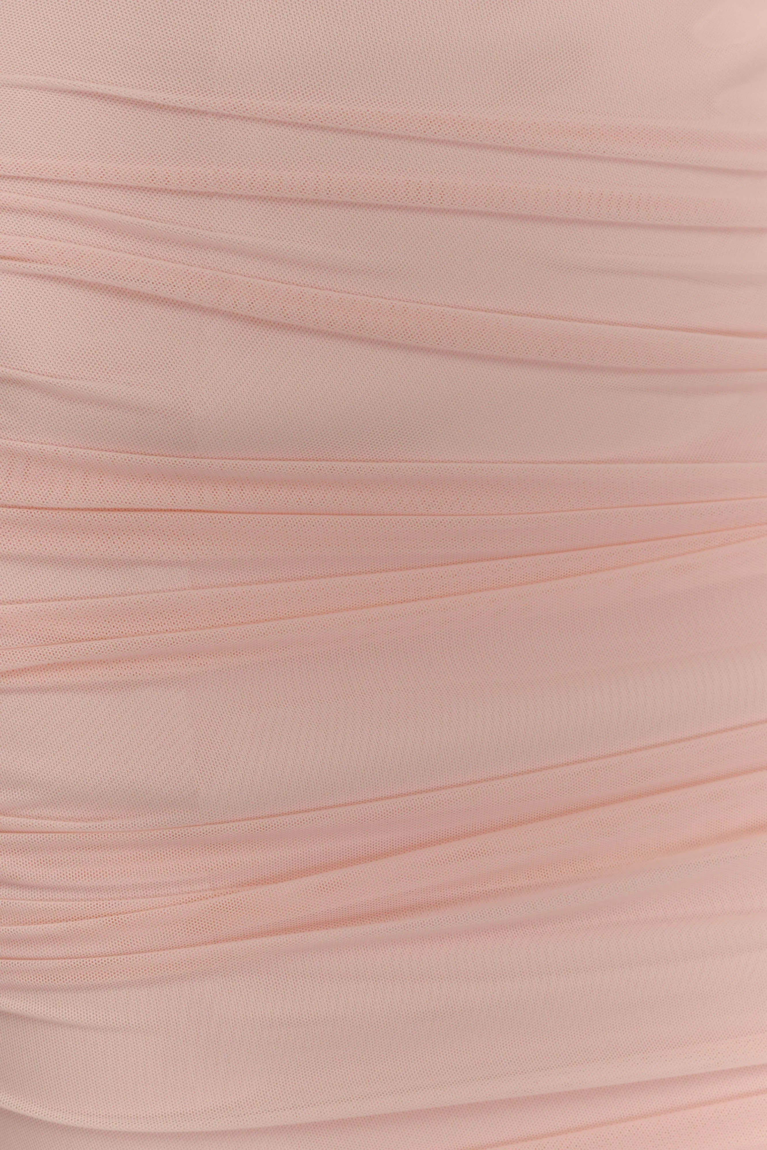 Jianna Strapless Mesh Mini Dress Powder Pink