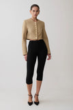 Marielle Button Up Cropped Jacket Taupe