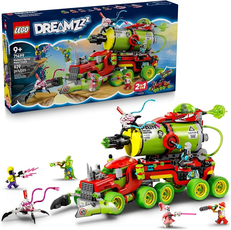 LEGO DREAMZzz Mateos Spray Paint Truck Building Toy for Kids Pretend Play Set 5 Toy Figures for Boys Girls Ages 9 Truck with 2 Building Modes Gift Idea for Birthdays 71499