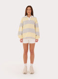 Yellow And Grey Stripe Fourth Branded Rugby Top