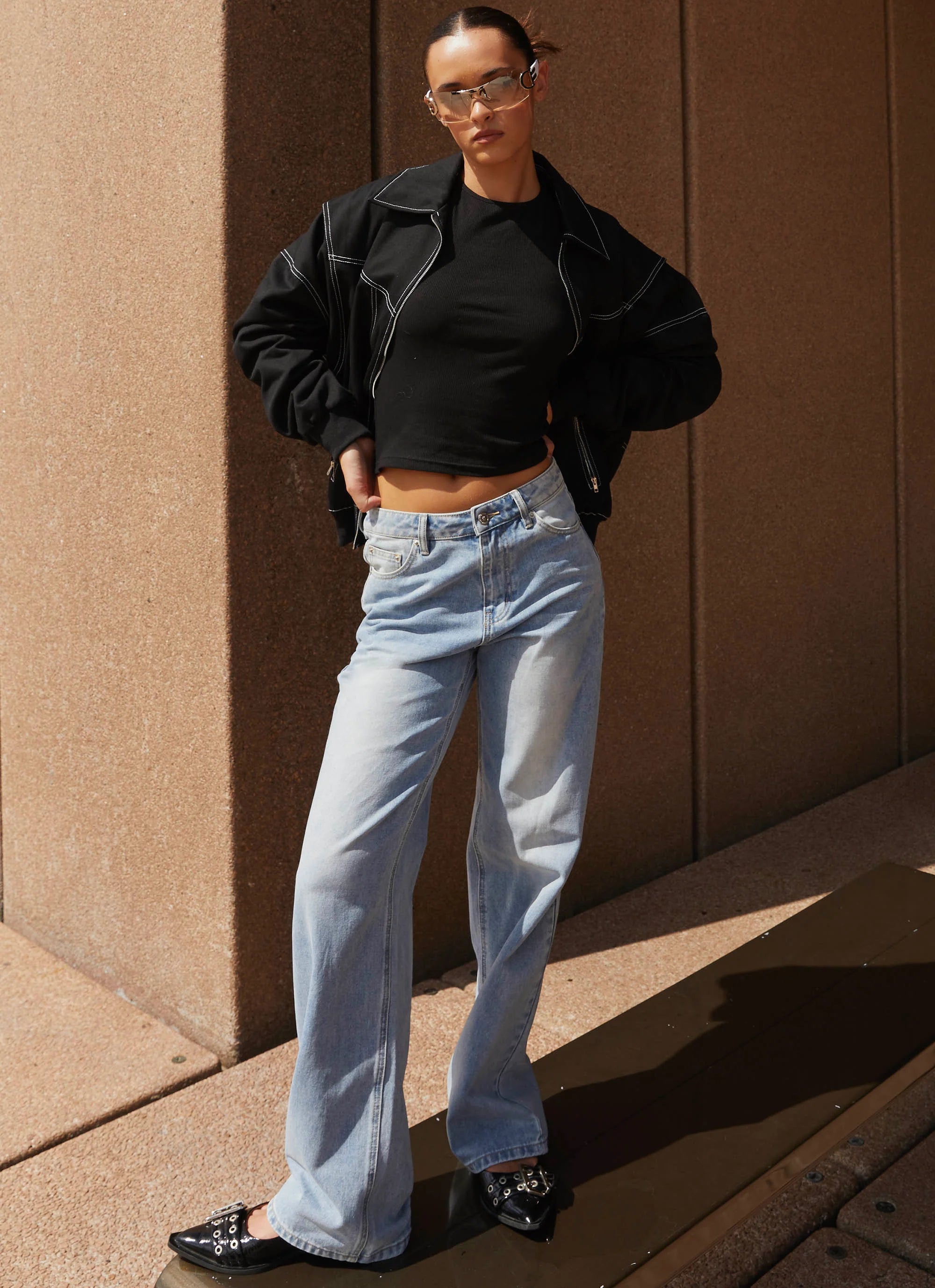 Keanna Low Rise Denim Jeans Light Blue