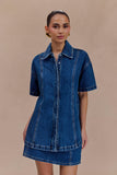 Maya Oversized Denim Shirt Dark Blue