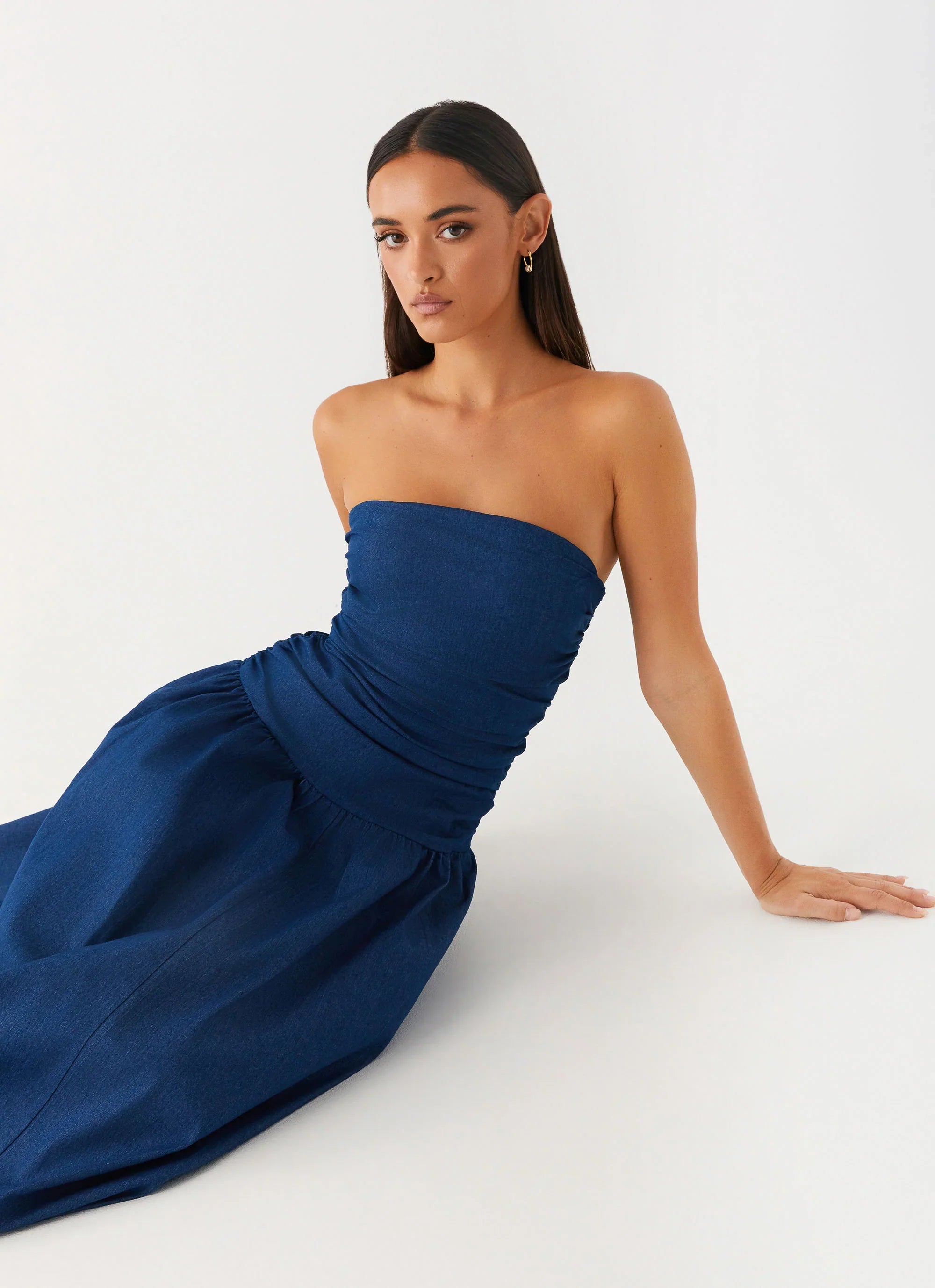 Carmel Denim Maxi Dress Indigo