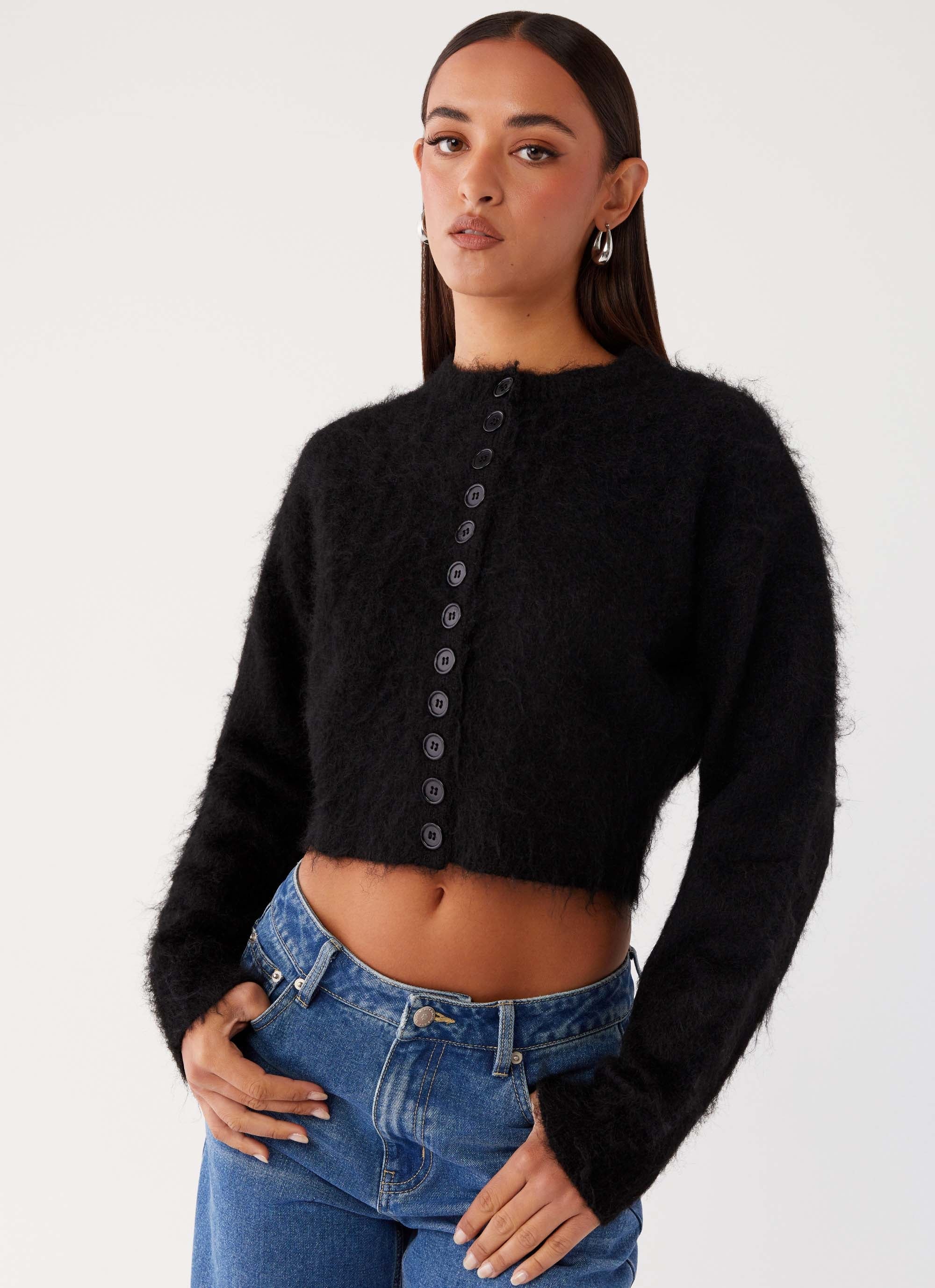 Reign Fitted Cardigan Black