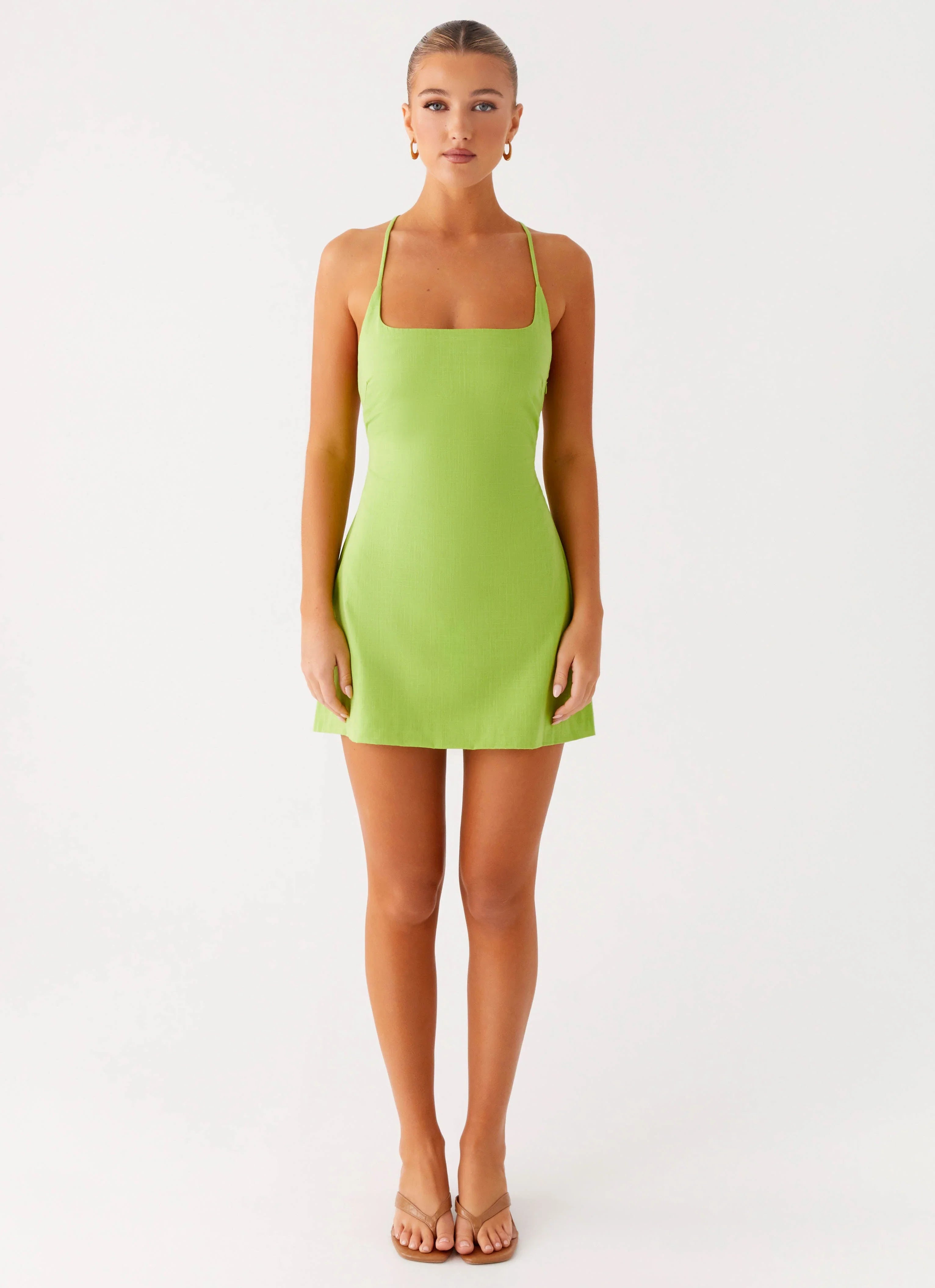 Seaside Escape Mini Dress Lime