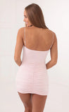 Ruched Stencil Dress in Baby Pink