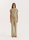 Green Towelling Short Sleeve Top