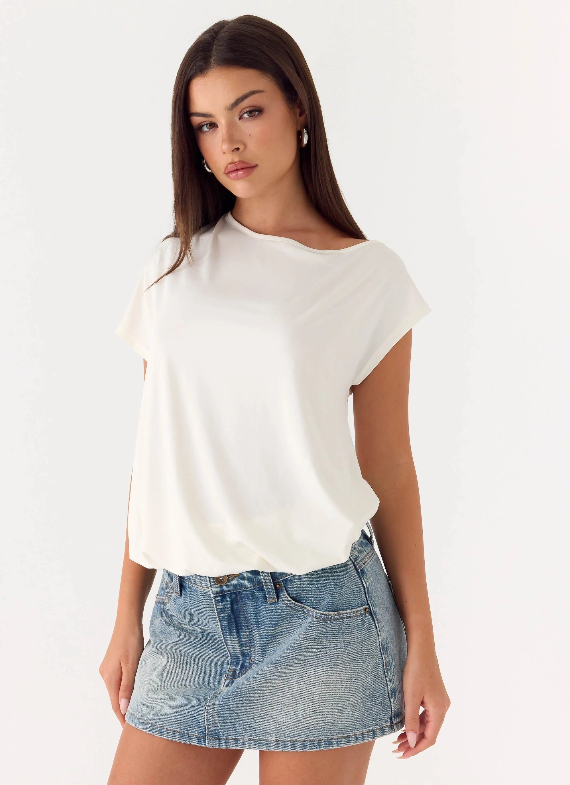 Silas Low Rise Denim Mini Skirt Vintage Wash Blue