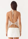Elsas Sequin Top Ivory