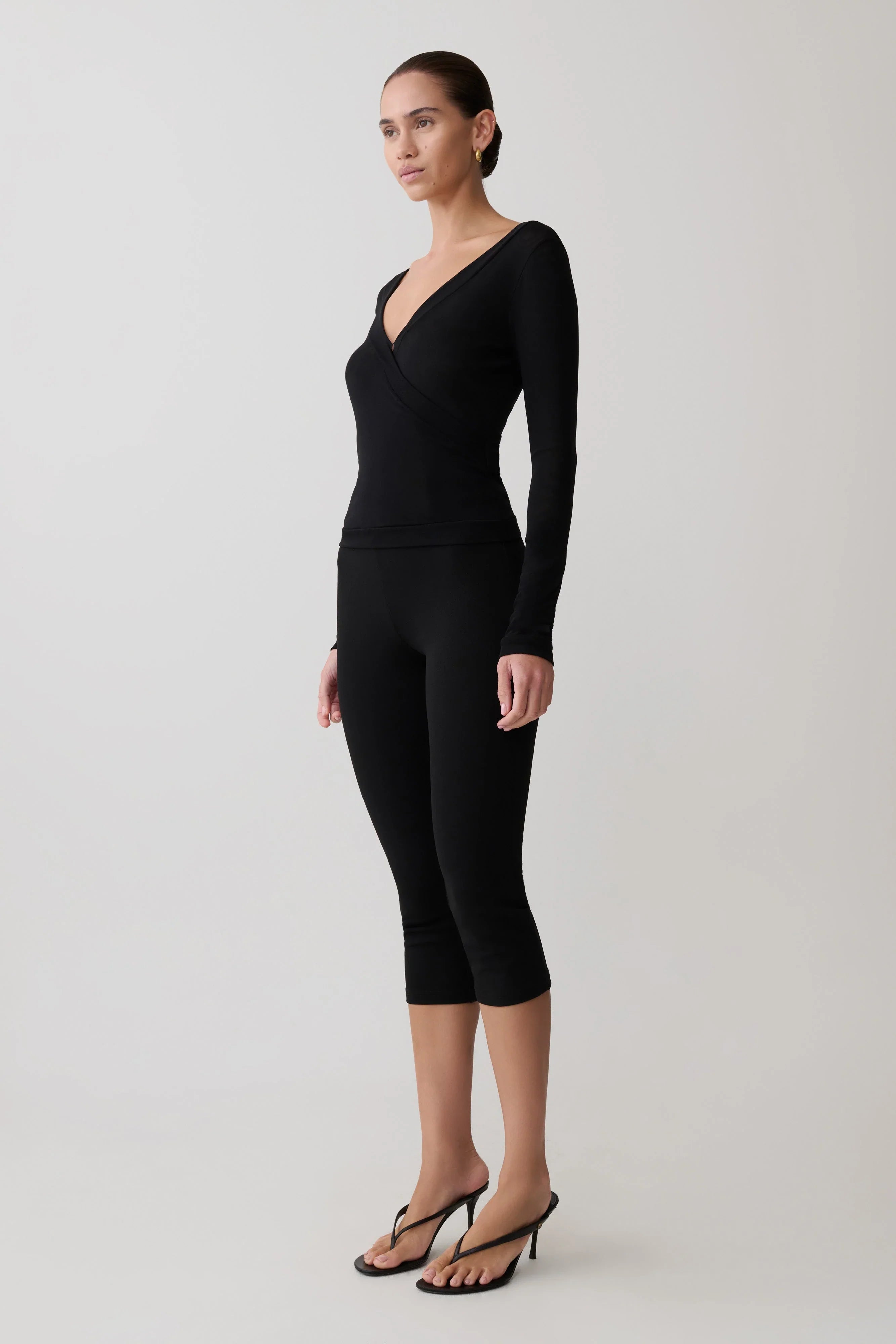 Lumi Long Sleeve Mesh Top Black