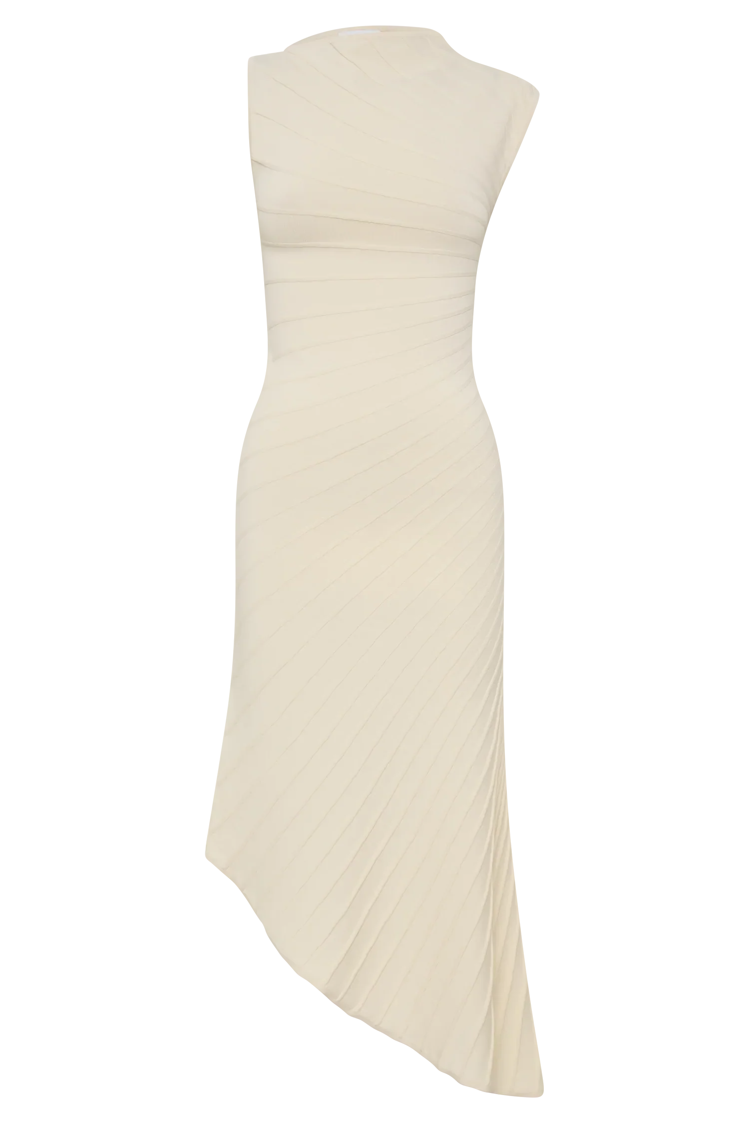 Milasandra Pleated Knit Dress Ivory