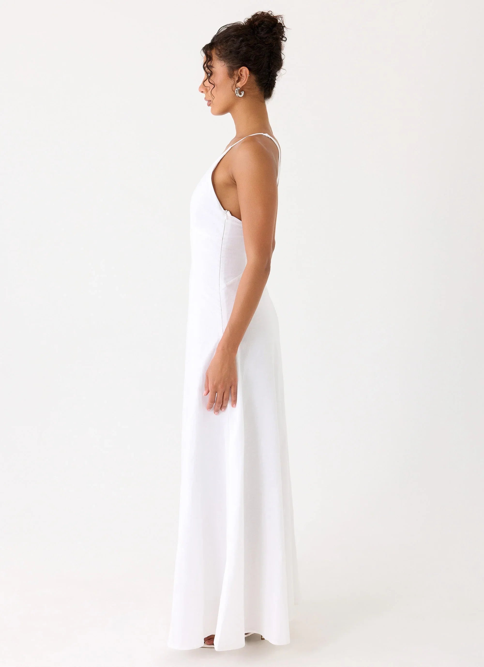 Calianna Linen Maxi Dress White