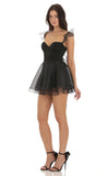 Corset A line Romper in Black