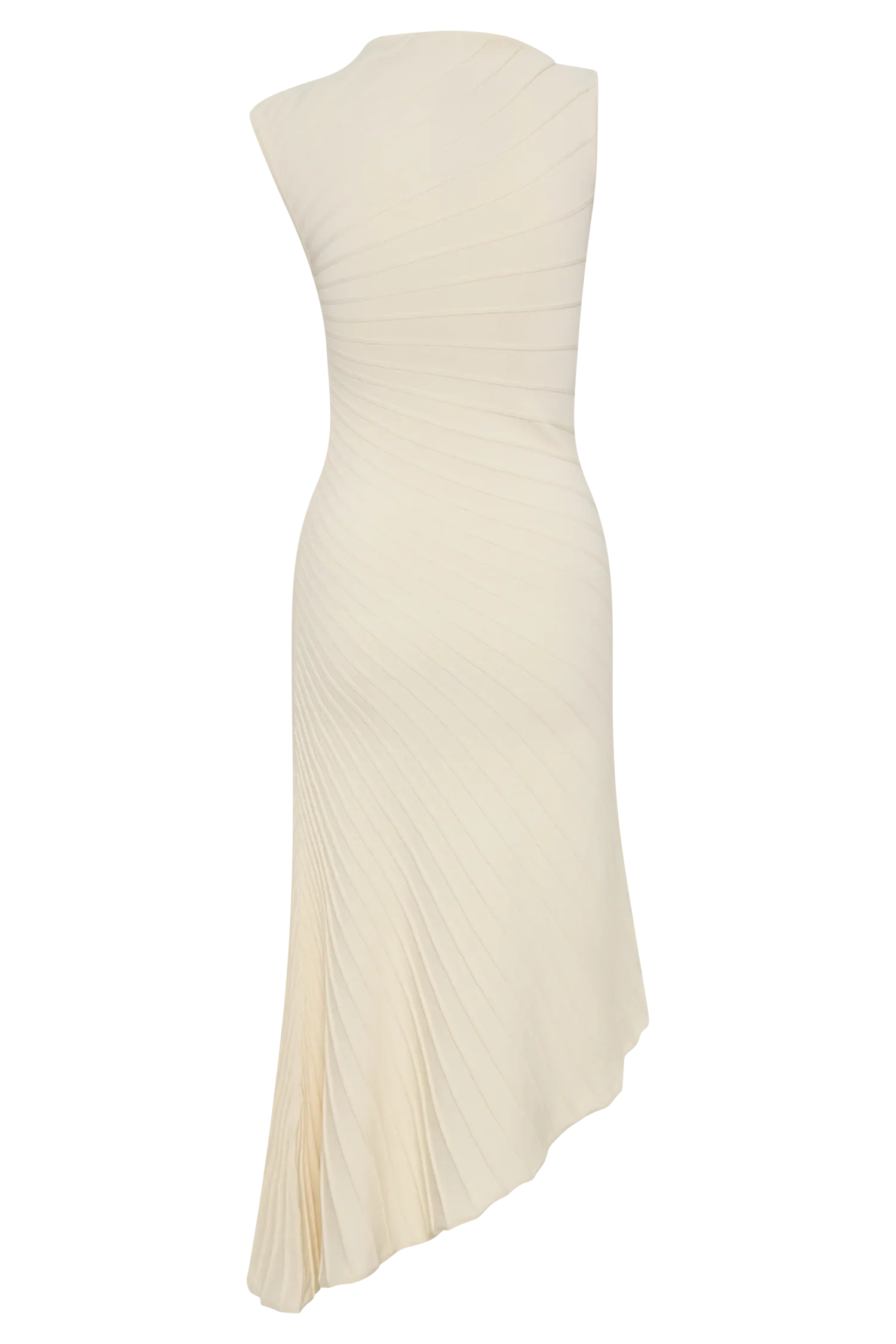 Milasandra Pleated Knit Dress Ivory