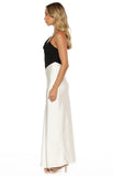 Elise Black Satin Cowl Front Maxi Dress