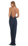 Gathered Cross Back Maxi Dress in Navy