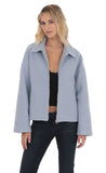 Sherpa Zip Up Jacket in Light Blue